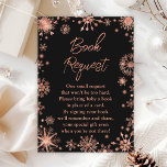 Begäran om Winter Bok i ro Guld Tilläggskort<br><div class="desc">Kortet för elegant och glamoröst bok kräver att ett djurutrymme ska ha vattenfärgen ro guld faux glitter snöflingor och gnistor mot svart bakgrund. Texten kombinerar handskript och modernt sans serif typsnitt för ett klassligt och sofistikerat utseende. Det här är perfekt för en vinter- eller julbabydusch. Grafik efter www.etsy.com/uk/shop/SunflowerDayLove</div>
