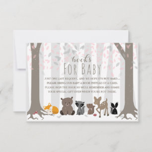 Begäran om Winter Rosa Woodland Animal Family Bok Inbjudningar