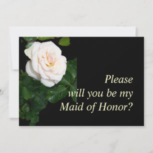 Begärandekort för blek Rosa Rosenknopp Maid of hon Inbjudningar