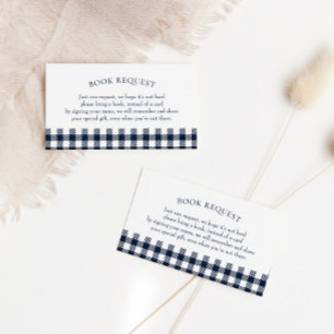 Begärandekort för Blue Play Baby Shower Bok Visitkort