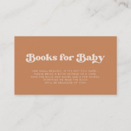 Begärandekort för Brun babydusch bok för snyggt Tilläggskort