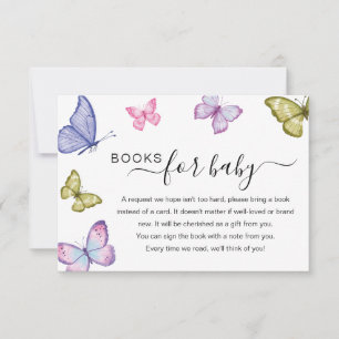 Begärandekort för Butterfly Baby Shower Bokar Inbjudningar