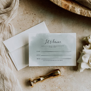 Begärandekort för Calligraphy Grönt White Bröllop  OSA Kort