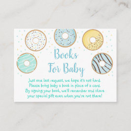 Begärandekort för Cute Blue Donut Baby Shower Bok Tilläggskort