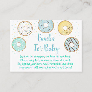 Begärandekort för Cute Blue Donut Baby Shower Bok Tilläggskort