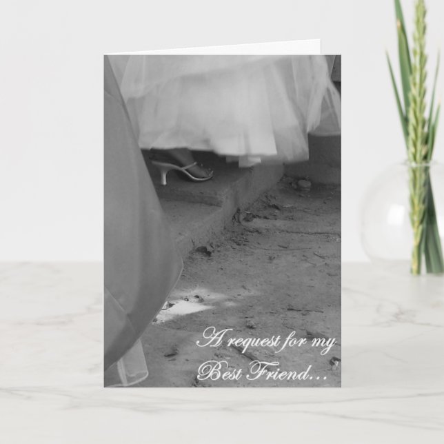 Begärandekort för elegant "Best Friend, Maid of ho Inbjudan (Framsida)