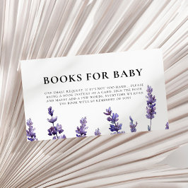 Begärandekort för elegant lavender-babyduschen bok tilläggskort