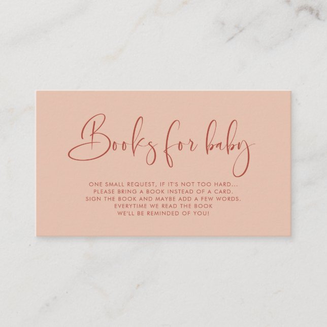 Begärandekort för elegant och modern Peach Bok Tilläggskort (Framsida)