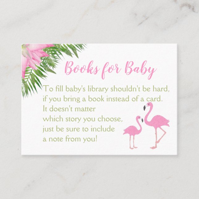 Begärandekort för Flamingo Tropical Baby Shower Bo Placeringskort (Framsida)
