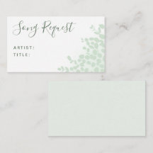 Begärandekort för grönt Eucalyptus Bröllop Sång
