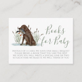 Begärandekort för Grönt Hund Baby Shower anka Bok Tilläggskort