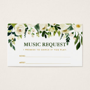 Begärandekort för Grönt-musik från Guld i Blommigt Visitkort