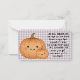 Begärandekort för Halloween Baby Shower Bok Anteckningskort