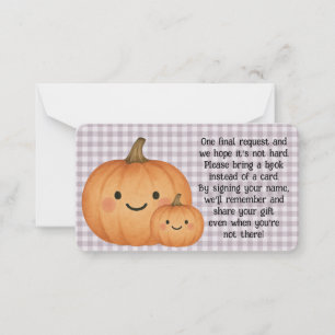 Begärandekort för Halloween Baby Shower Bok Anteckningskort