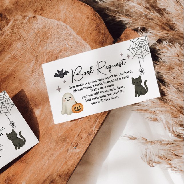 Begärandekort för Halloween Baby Shower Bok Tilläggskort (Skapare uppladdad)