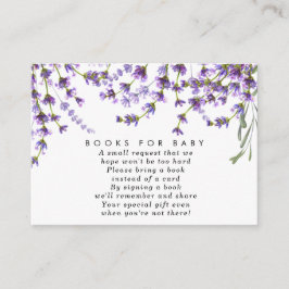 begärandekort för lavender blommigt bokar för baby tilläggskort