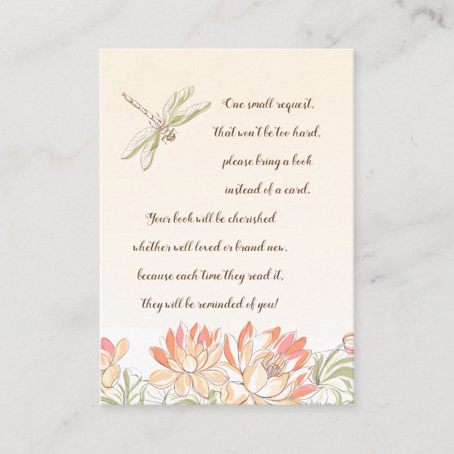 Begärandekort för Lotus Flower och Dragon Fly Bok Tilläggskort (Framsida)