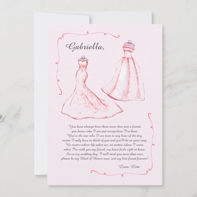 Begärandekort för Maid of honor Inbjudningar (Framsida)