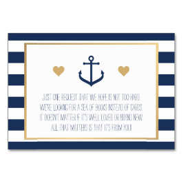 Begärandekort för Nautical Baby Shower Bok - ankar Bordsnummer