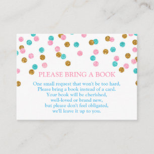 Begärandekort för rosa Blue Guld Dots Bok Tilläggskort