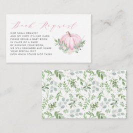 Begärandekort för rosa Pumpkin Fall Baby Shower Bo Tilläggskort