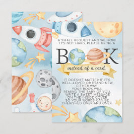 Begärandekort för rymden Bok för babyduschar Inbjudningar