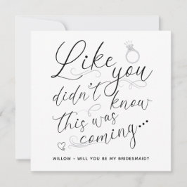 Begärandekort för Trendig Photo Bridesmaid Anteckningskort
