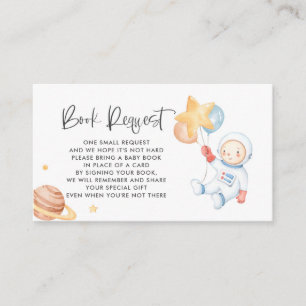 Begärandekort för Watercolor Baby Astronaut Space Placeringskort
