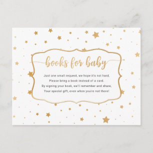Begärandekort för White Guld Star Confetti bok Inbjudan Vykort