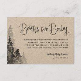 Begärandekort för Winter Forest Baby Shower Bok Tilläggskort