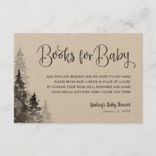 Begärandekort för Winter Forest Baby Shower Bok Tilläggskort