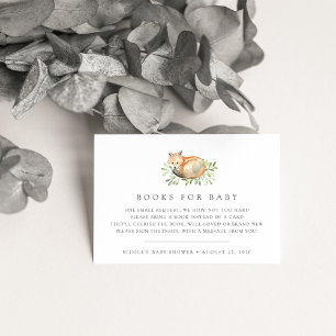Begärandekort för Woodland Fox Baby Shower Bok Tilläggskort