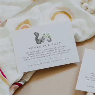 Begärandekort för Woodland Friends Baby Shower Bok Tilläggskort