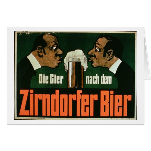 "Begäret för den Zirndurfer ölen" (färglith Hälsningskort (Framsidan Horizontal)