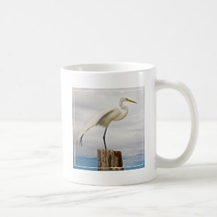 Begåvad strand för Egret   Fort Myers, Florida Kaffemugg
