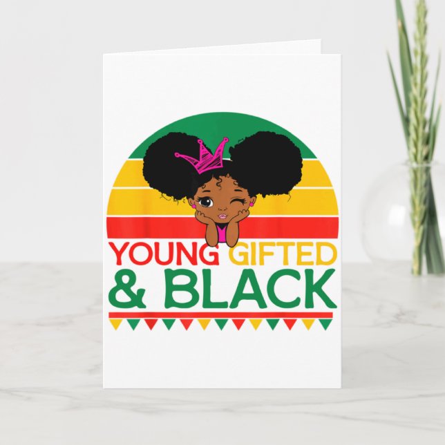 Begåvad Ung Svart Dashiki Afrikansk Stolthet Histo Kort (Framsida)