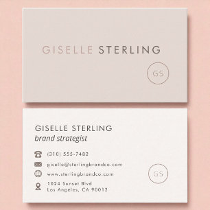  bege sig Modern Minimalistisk monogramlyx Visitkort