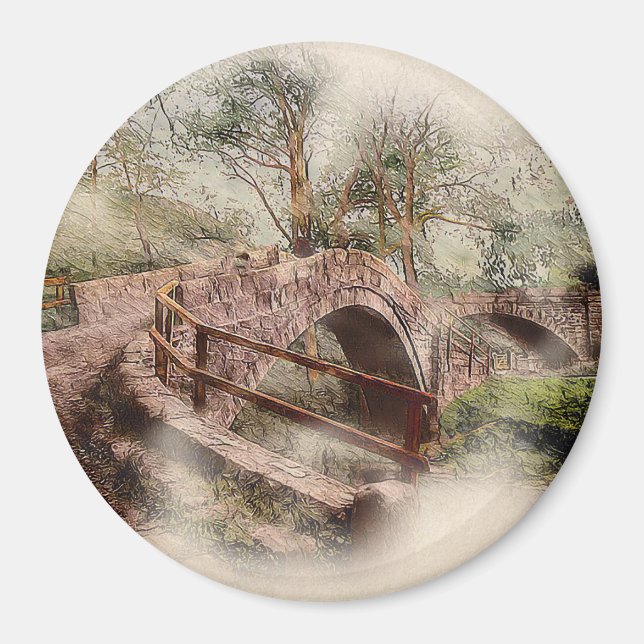 Beggars Bridge, Glaisdale - Watercolour Art Magnet (Framsidan)