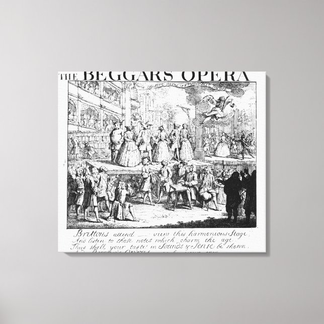 Beggars opera Burlesqued, 1728 Canvastryck (Framsida)