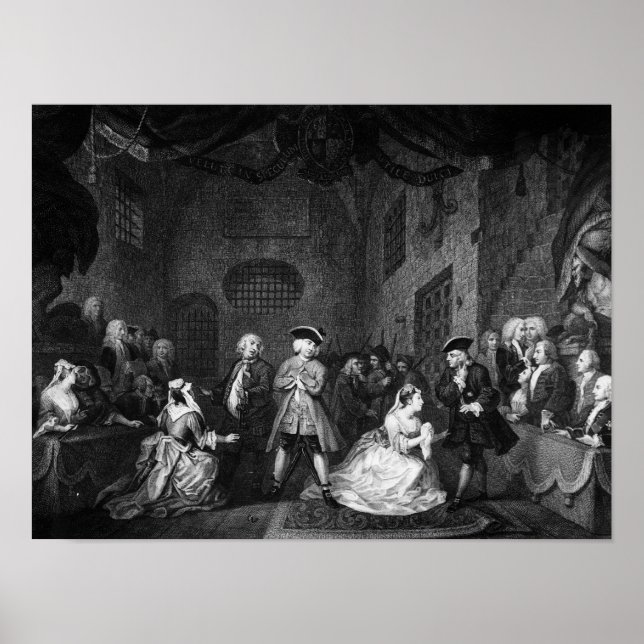 Beggars opera, Scene III, Act XI, c.1728 Poster (Framsidan)