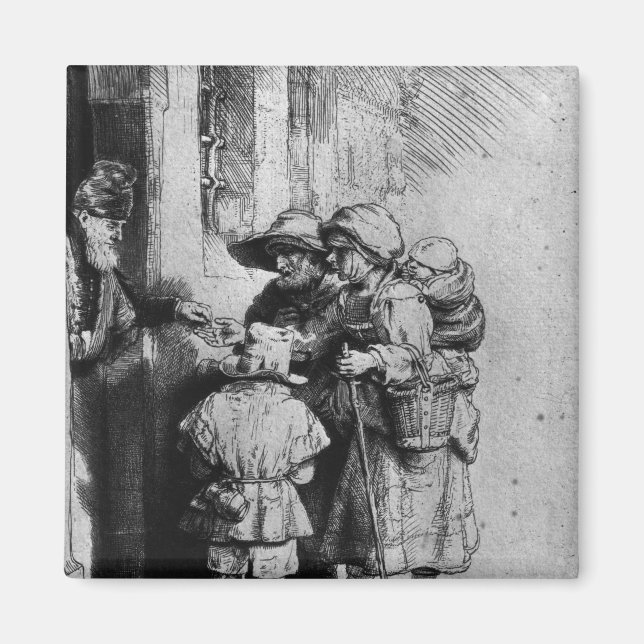 Beggars vid en kammares dörr, 1648 magnet (Framsidan)