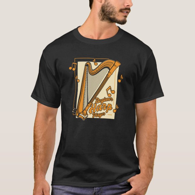 Beginner Harp Player Pedal Harp Harpist Konghou Ha T Shirt (Framsida)