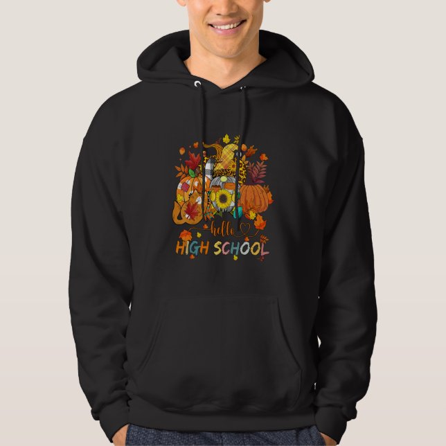 Beginning Of Autumn Fall Teacher Sunflower Hello H Hoodie (Framsida)