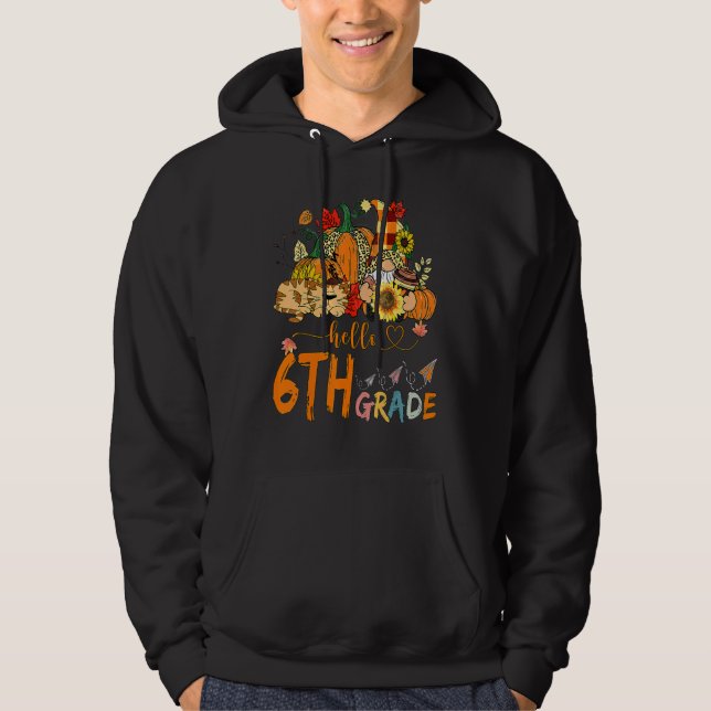Beginning Of Autumn Fall Teacher Sunflower Hello S Hoodie (Framsida)