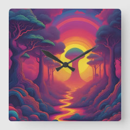 Beginning of The Fall Art Fyrkantig Klocka