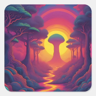 Beginning of The Fall Art Fyrkantigt Klistermärke