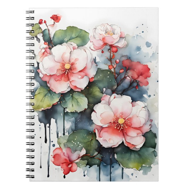 Begonia - Akvarellblommor Anteckningsbok (Framsidan)