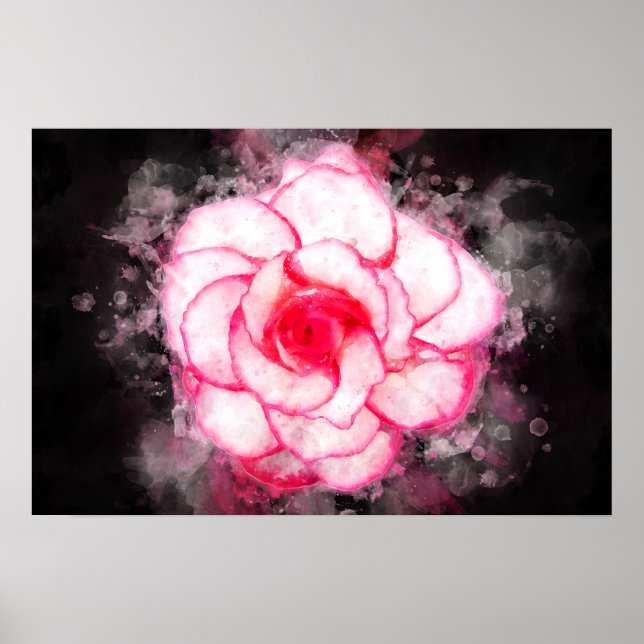 Begonia blomma akvarell - bb1 poster (Framsidan)
