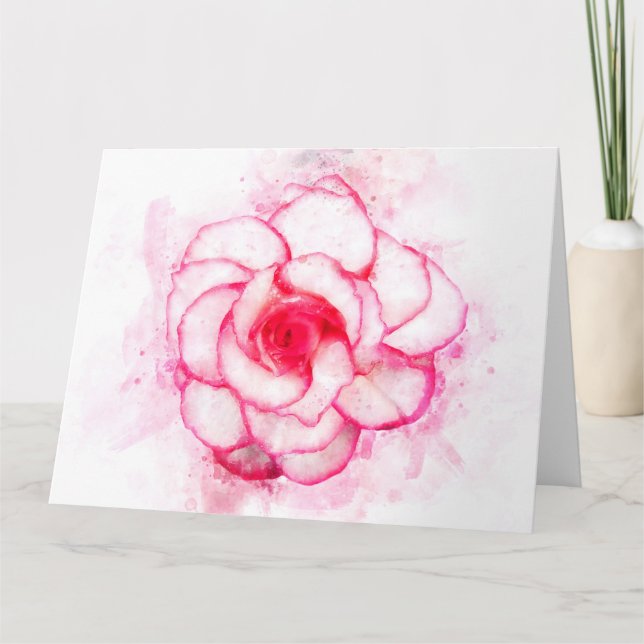Begonia-blommans vattenfärg - wb1 tack kort (Framsida)