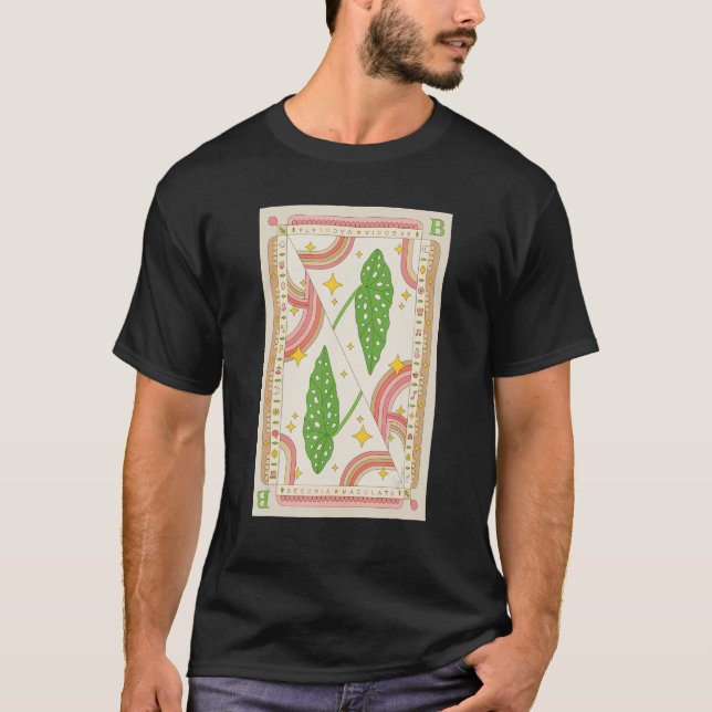 Begonia Maculata Houseplant Illustration Playing C T Shirt (Framsida)